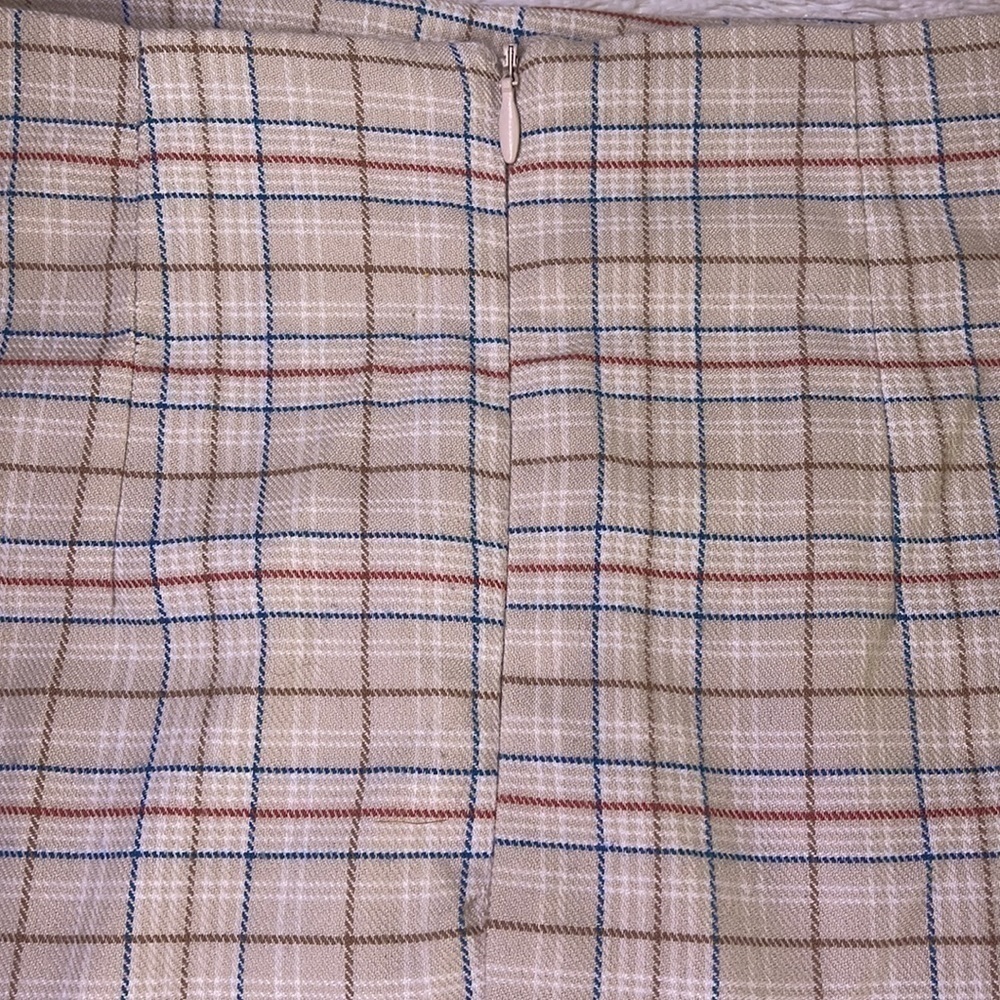 Sky and Sparrow Cream Plaid Mini Skirt Size Small - Picture 5 of 7